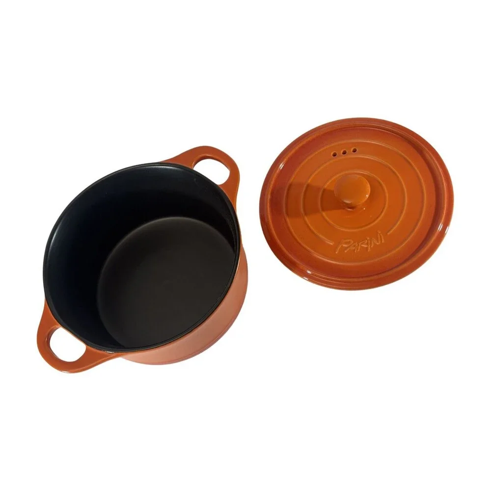 Parini 2 Qt Flameproof Casserole Dish w/ Lid Orange